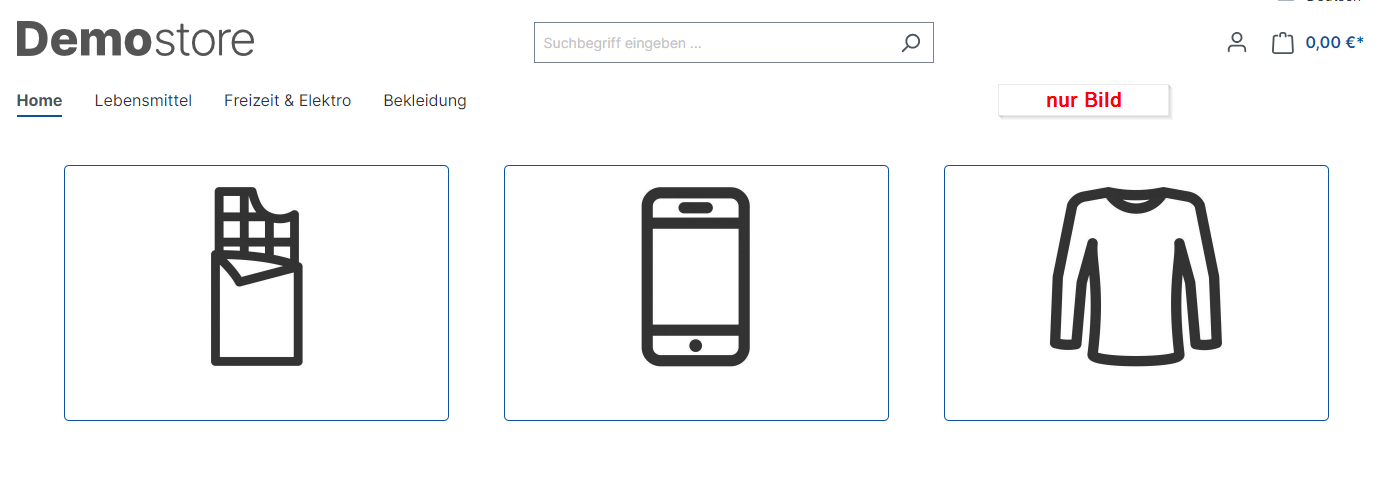 Show subcategories with image navigation in shopping experience