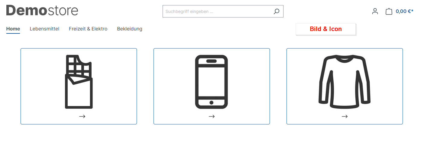 Show subcategories with image navigation in shopping experience